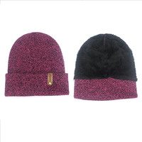 Unisex czapka beanie szalik komin zestaw rękawiczek zima gruba dzianina ciepła czapeczka kobiety mężczyźni stałe Retro czapka typu beanie miękkie rękawiczki do ekranu dotykowego 2